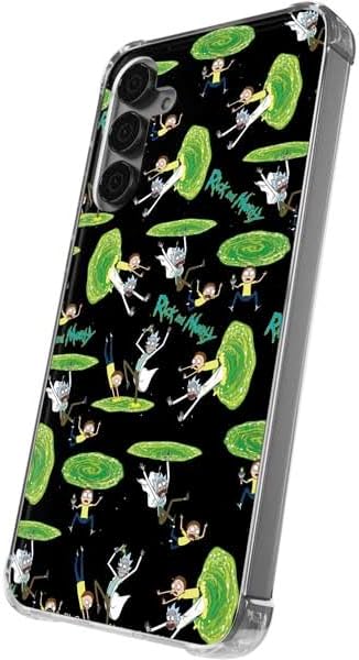 Skinit Clear Phone Case Compatible with Galaxy S24 Plus - Officially Licensed Adult Swim Rick and Morty Portal Pattern Design