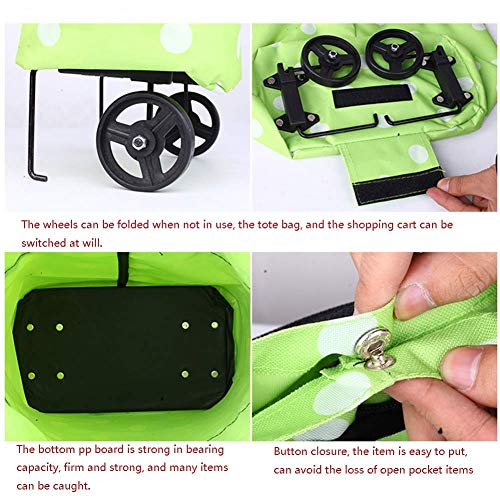 QHYTL Einkaufstrolley Stoff Faltbare Reise Tragbare Einkaufstasche Mit Rädern Einkaufen, Leichte Lebensmittel Faltbarer… – Bild 5