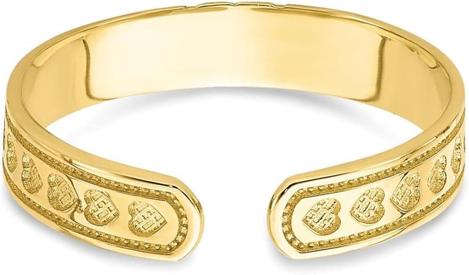 10k Yellow Gold Heart Toe Ring