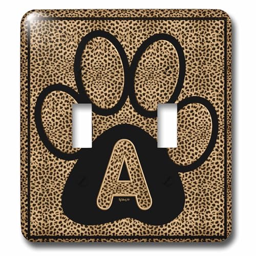 Pata de gato de guepardo placa para interruptor doble decorativa hogareña 2