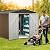 10x12 Ft Outdoor Metal Storage Shed, Galvanized Steel Garden Sheds with Lockable Doors, Extra Large Utility and Tool Storage for Patio Lawn Backyard Outside Use, Brown