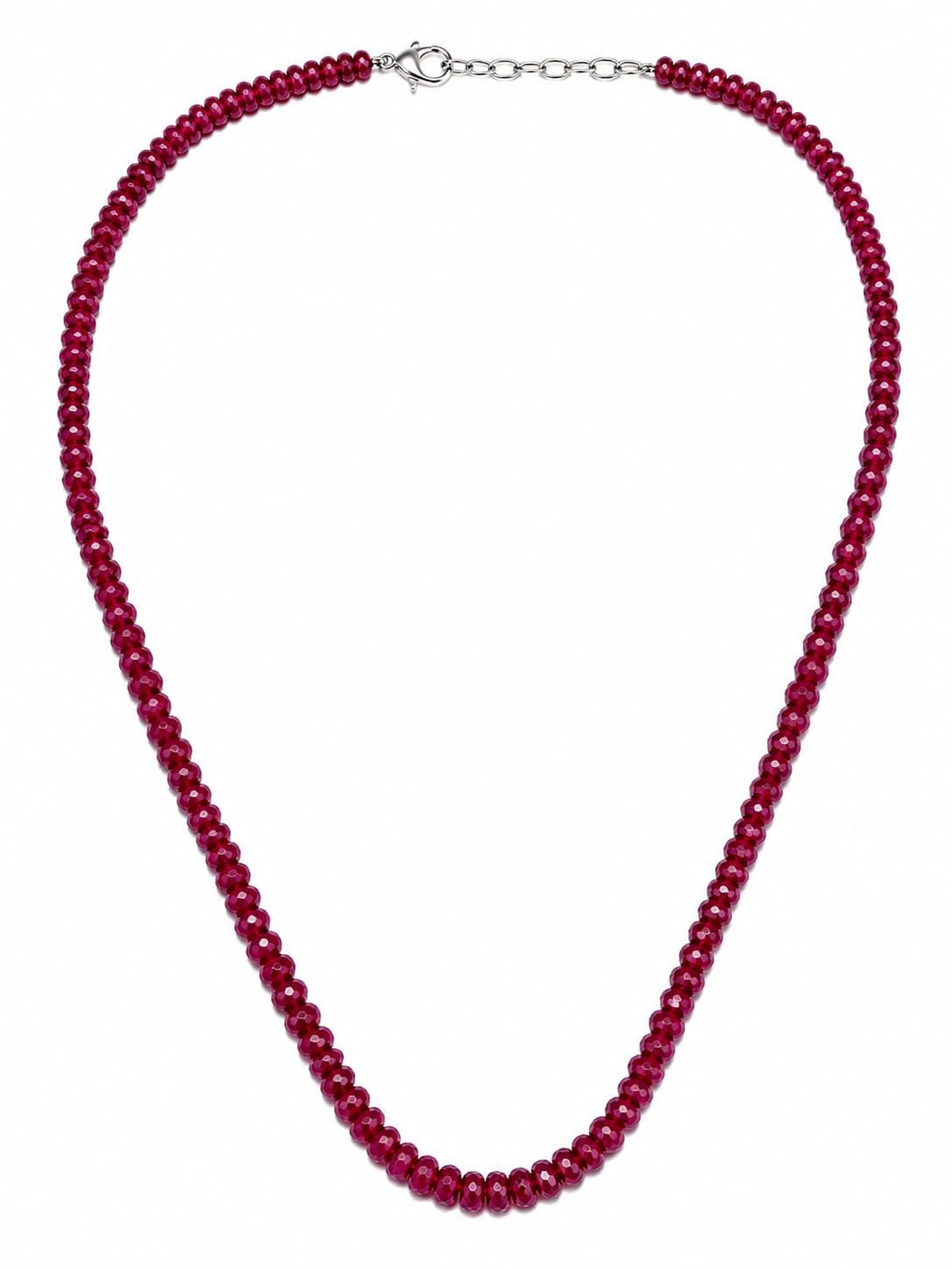 Ruby Red Faceted Bead Mala Necklace for Women | Adjustable Long Beaded Necklace with Lobster Clasp | Traditional Ethnic Jewellery for Saree, Kurti, Festival-image-19