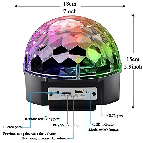 Z·Bling Bluetooth Disco Ball Lights,9 Kleuren LED Party Lights DJ Geluid Geactiveerde Roterende Lichten Draadloze Telefoon Verbinding Met Bluetooth Speaker MP3 Play En Afstandsbediening Voor Thuis KTV Bruiloft - Image 7