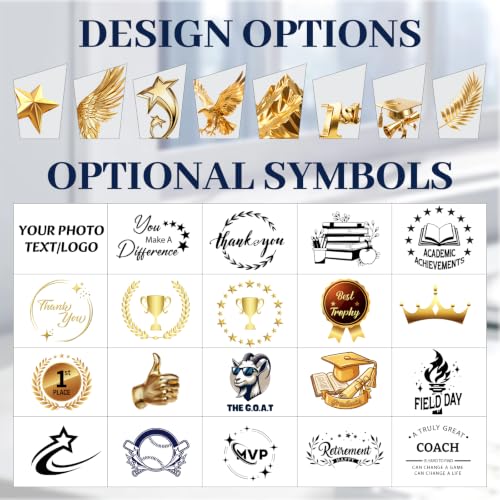 Image of Custom Crystal Trophy Award Personalized Plaque Award with Text Logo Photo Awards Trophies for Employee Recognition Team Graduation Personalized Office Gifts for Boss Coworker Teacher