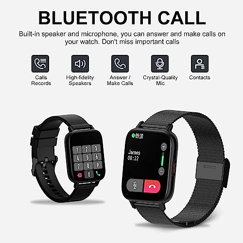Montre Connectée Femme Repondre Appel 1.69" Smartwatch Fréquence Cardiaque Sommeil SpO2 Fonction Féminine Notification Intelligente Montre Sport Étanche Podomètre Calories 3 Bracelets pour iOS Android – Image 3