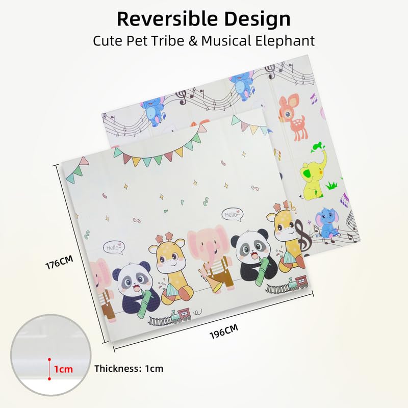 CCLIFE Tappeto Bambini tappeto gioco bambini tappeto per bambini tappeto morbido bambini tappeto xpe bambini Pieghevole 196x176x1cm