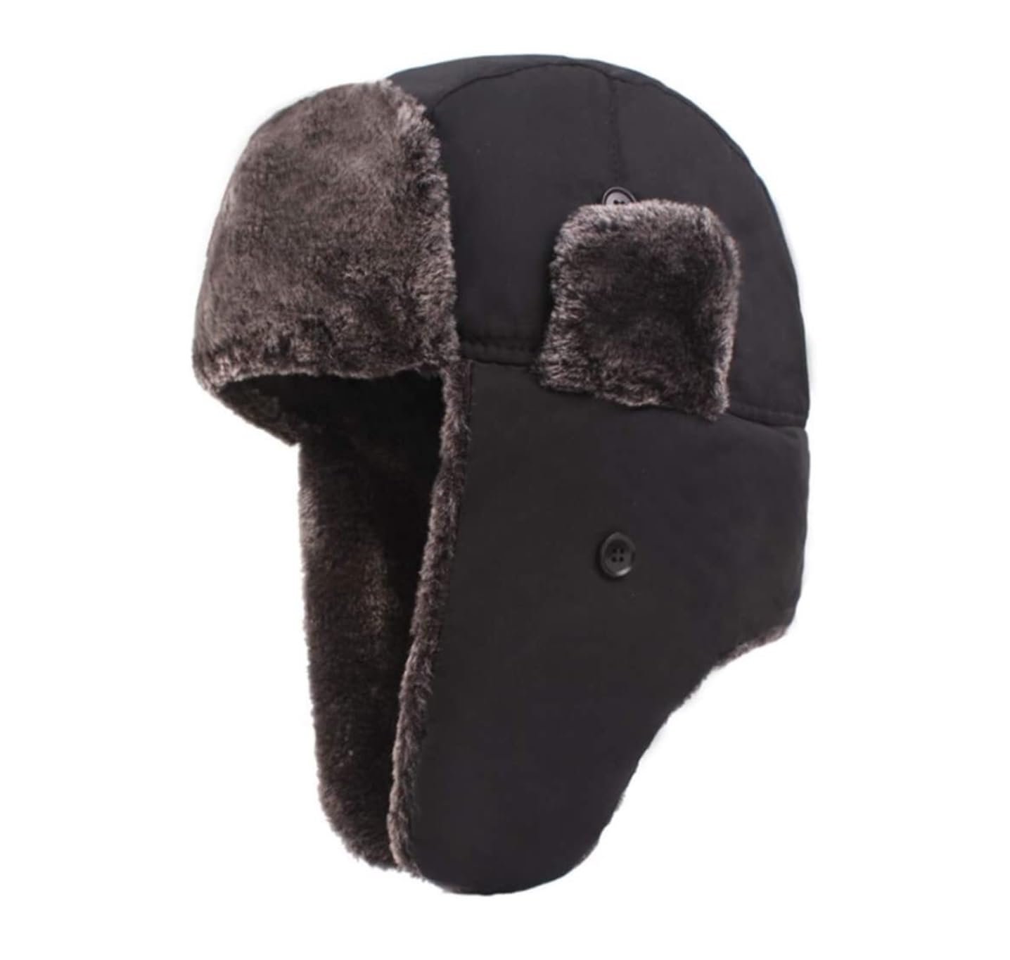 Cappello Inverno Cappelli Invernali Unisex Cappello con Paraorecchie Invernale Fibbia di Regolazione Calda Termico Berretto(Black)
