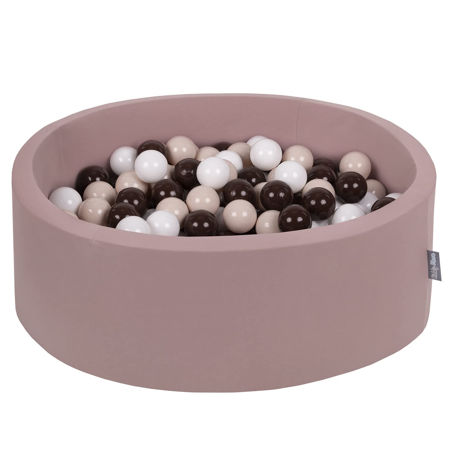 KiddyMoon 90X30cm/200 Balls ∅ 7Cm / 2.75In Baby Foam Ball Pit Made In EU, Heather:Pastel Beige/Brown/White — image 1