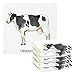 Paquete de 6 paños de cocina, acuarela, animales de granja de vacas y animales, color negro, blanco, secado, platos, platos, platos, platos, trapos, paños de cocina, paños de limpieza de 28 x 28 cm