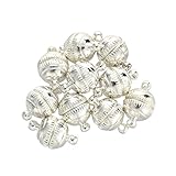 Material: Placa de plata Cierre de collar - SODIAL(R) 10 x Cierre de collar Placa de plata bola de pulsera 1CM