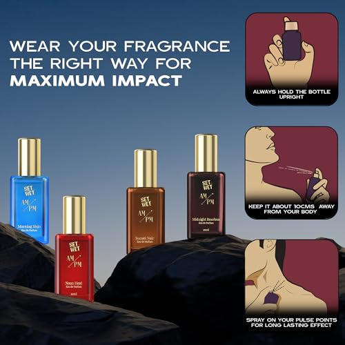 Image of Set Wet AM /PM Gift Set 4x20 ml Premium Scent with Long Lasting Fragrance Perfume - 80 ml (For Men)