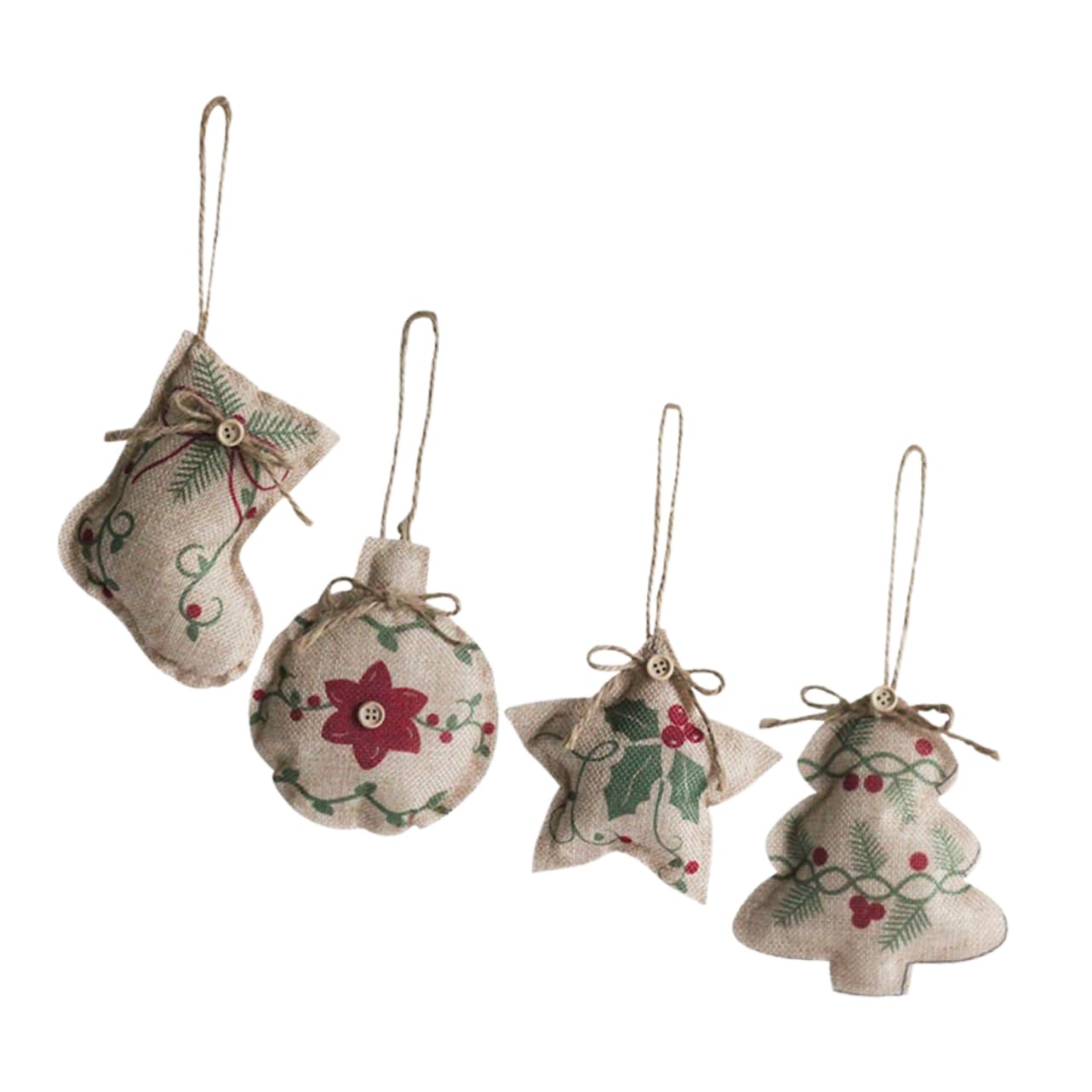 Cabilock 5 Sätze Weihnachtsbaum Hängende Dekoration Künstlicher Weihnachtsbaum Weihnachts-adventskalender-Wand Goldener Weihnachtsbaum Ornamente Girlanden Colorful Pp Baumwolle 4 Stück * 5