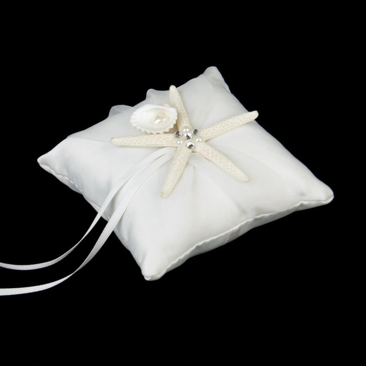 COHEALI Wedding Ring Bearer Pillow 10cm Star Shape Satin Ribbon