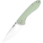 CJRB CUTLERY Folding Knife Feldspar Pocket Knife Stonewash D2 Steel Blade G10 Handle EDC Knife Green (J1912)