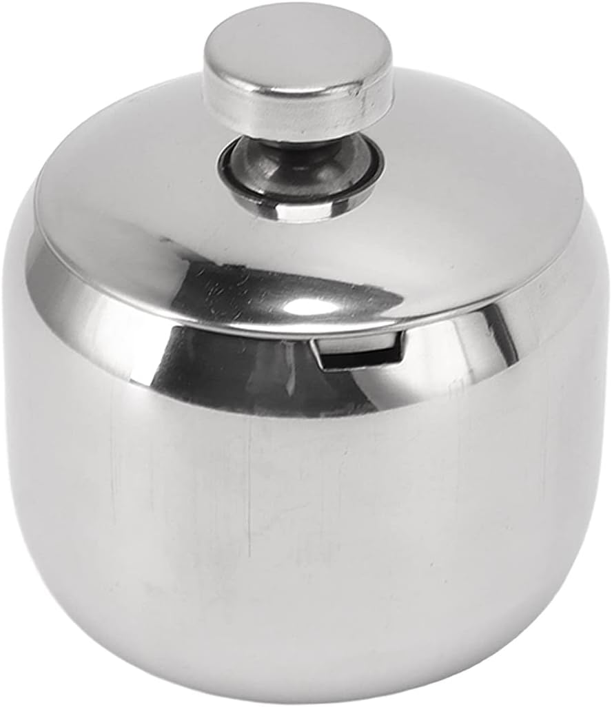 Seasoning box,Condiment Jar, Elegant Silver Serving Bowls & Tureen Condiment Pots Appearance Seasoning Jar with a Lid Anti Moisture