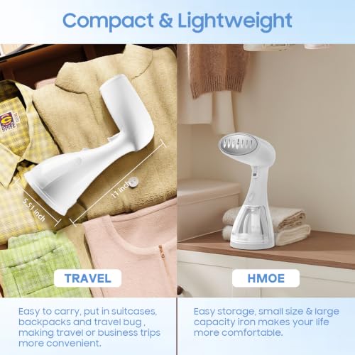 Image of Handheld Portable Steamer for Clothes - 1350W Small Clothes Steam Iron | 300ML Large Capacity & 15S Fast Heat-up Garment Steamer, Effectively Remove Various Fabric Wrinkles for Travel /Hotel /Home
