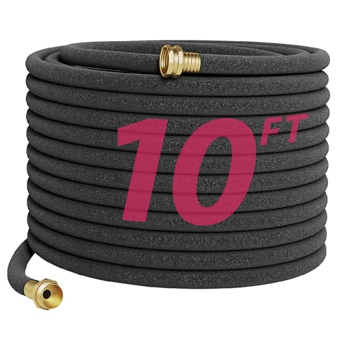 Araiozora Soaker Hose 10FT 1/2 Inch Premium Soaker Hose with Solid Brass Connectors, for Deep Root Watering in Flower Beds & Landscaping