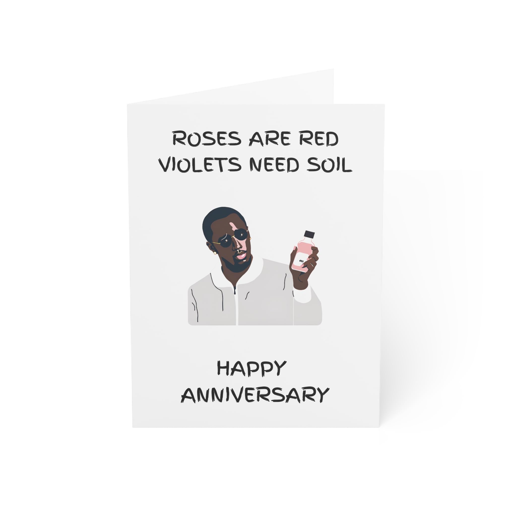 Diddy Funny Card 'I've Got Baby Oil', Humorous Stationery, Birthday Cards, Gifts, Cards Set, Just Because, Anniversary (Anniversay)