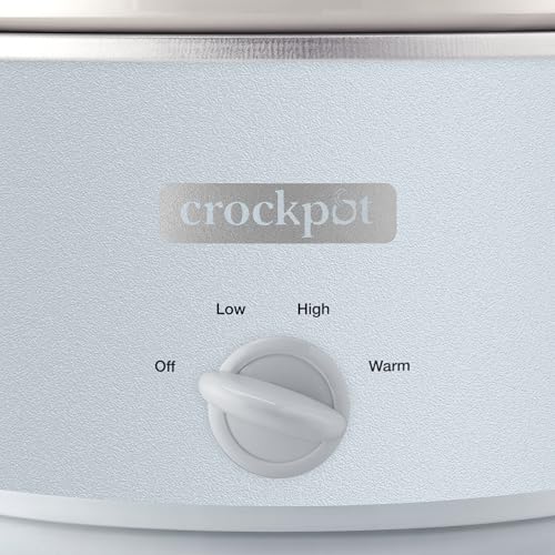 Image of Crock-Pot Design Series 4.5-Quart Manual Slow Cooker, Serves 5+ People, Great for Chili, Soup, Stews, & More, Removable Stoneware is Oven & Dishwasher-Safe, Macaroon Blue