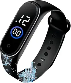 Relógio esportivo Unissex LED Digital Prova D'água Preto