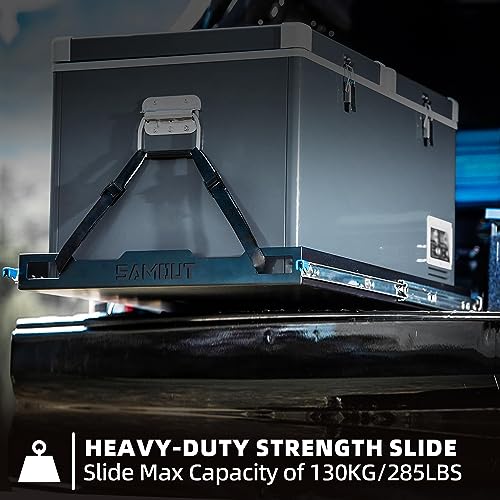 Image of SAMOUT Fridge Slide (Inner 39.2 x 22.4in) Vehicle Refrigerator Freezer Slider with 4 Buckle Straps, Universal Fit, Max 287 LBS, 3rd Gen