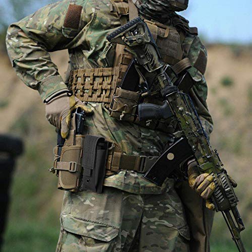 Frtkk Tactical Single/Double Pistol Mag Pouch Outdoor Molle Open-Top Magazine Pouch For Glock M1911 92F #TOP5