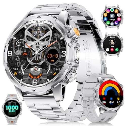 Montre intelligente militaire étanche IP68 autonomie 1000mAh et lampe torche sport