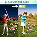 TERRAMUS Light Up Golf Play Set - Upgraded Backyard Golf Chipping Game with 6 LED Targets, 2 Clubs, 18 Balls, 6 Bean Bags, Night Golf Toys Gifts for Kids Golfers Family Indoor Outdoor Beach Lawn Park