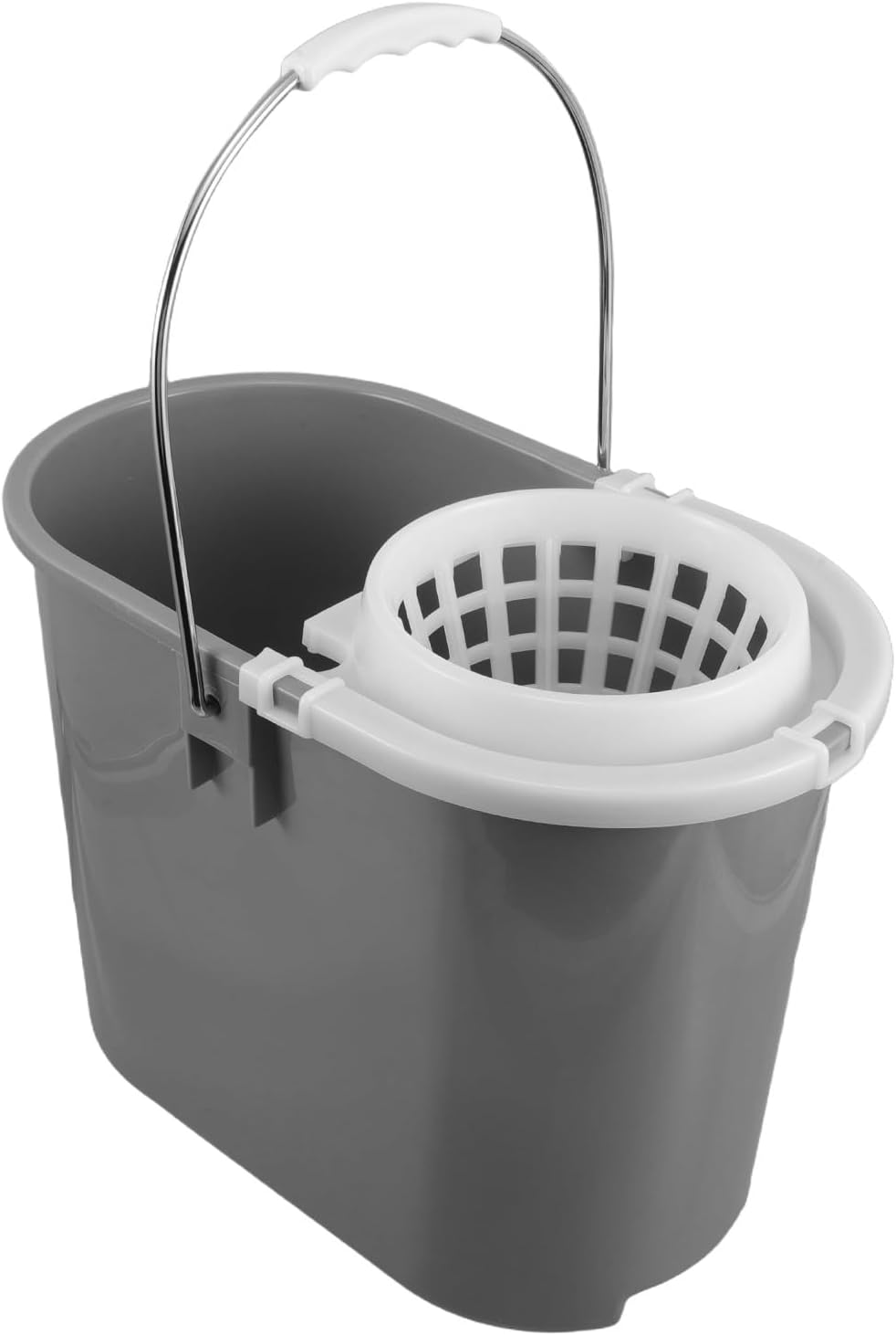 Cleaning Mop Bucket for Housekeeping & Commercial - Plastic Mopping Barrel with Nonskid Handle - Accessory Replacement Pail for Home Hotel Floor Round (Grey)