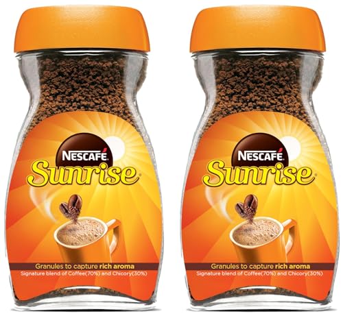 Image of SUNRISE Nescafe Instant Ground Coffee - Chicory Mixture Jar, 190g /200g(Weight May Vary Upwards) (Pack of 2)