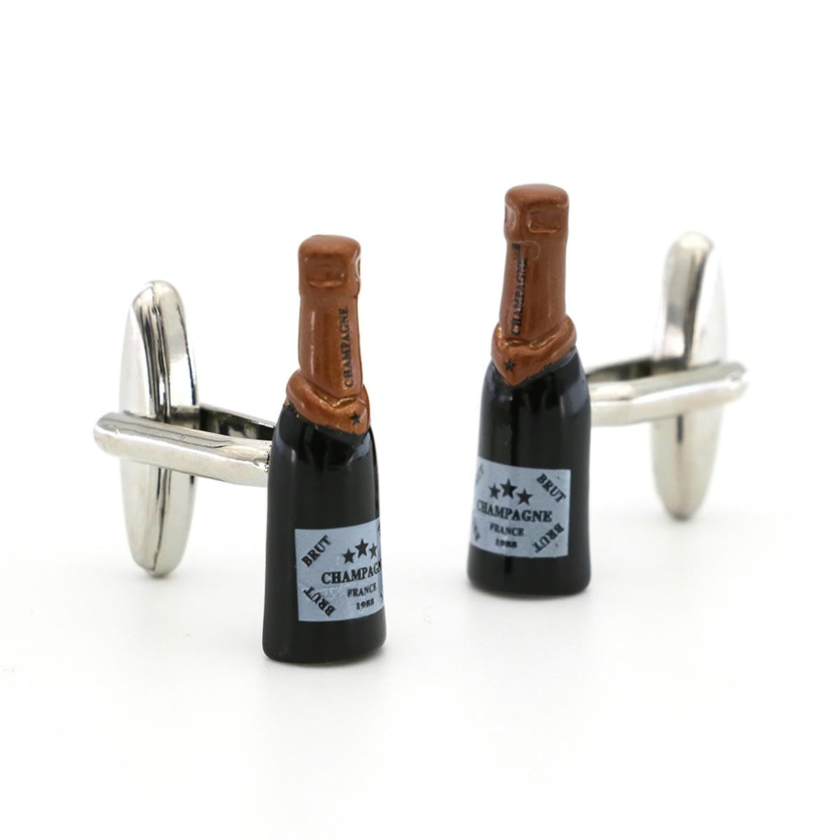 Gemelli A Forma Di Bottiglia Di Whisky - Regalo Originale Per Uomo In Rame Placcato 27x8 Mm