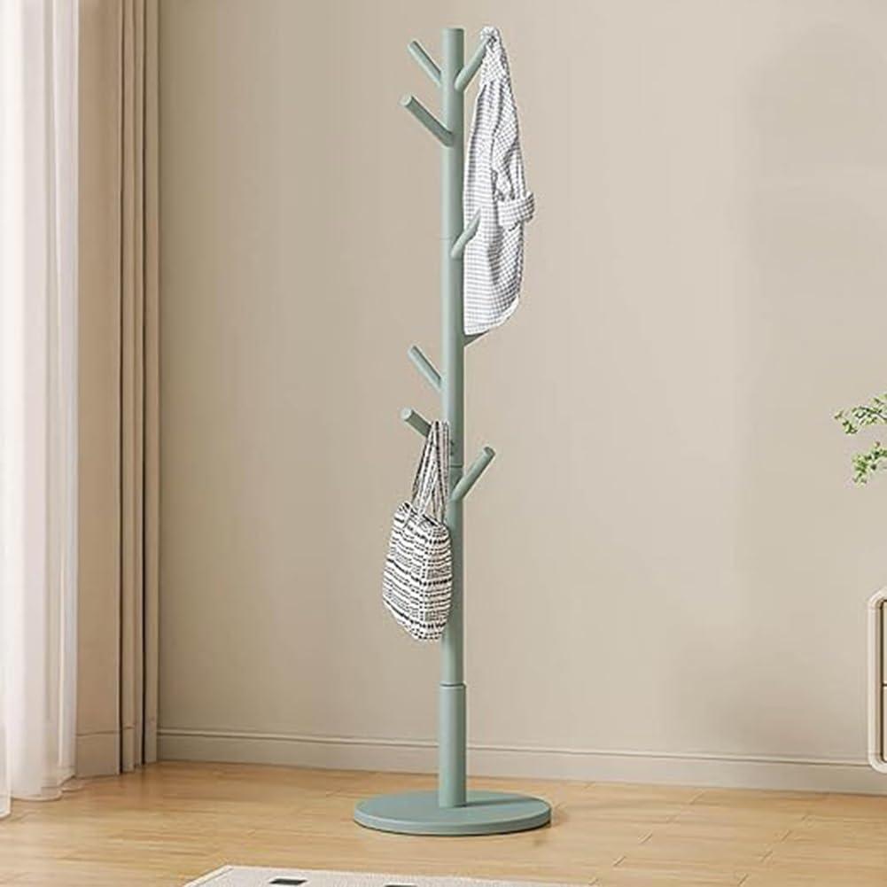 Appendiabiti Legno Autoportante - Stendiabiti Da Terra Con 8 Ganci E Ripiano - Foto 6