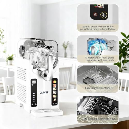 Image of Garvee Slushie Machine for Home - 70 oz Ice-Free Frozen Drink Maker, Self-Cleaning Function with 6 Preset Programs for Margaritas, Frappes, Milkshakes, White