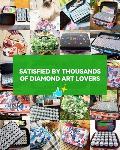 Image of ARTDOT 30 Slots Storage Container for Diamond Art Kits for Adults,Portable Diamond Painting Storage Box with Accessories and Tools