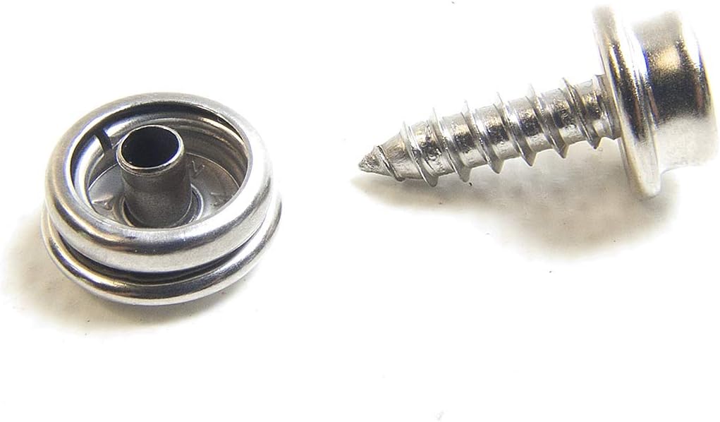 Snap Cap & Socket, Stainless Steel w/ 5/8" #10 Oversize Screw Stud 32 Piece Set