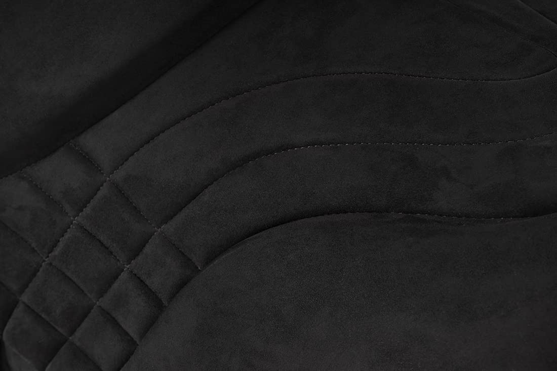 Equinate Reitpad Harper aus synthetischem Wildleder Pony Schwarz - Bareback Pad mit pflegeleichter Neopren Unterseite - Reitkissen Baumloser Sattel