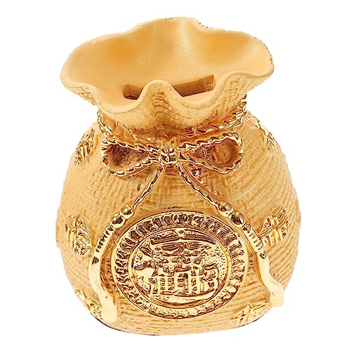 Milisten Creative Resin Money Bag Piggy Bank Ornament Lucky Pouch Decor for Car Interior Unique Vivid Design Decorative Statue Safe Resin Craft for Home and Office