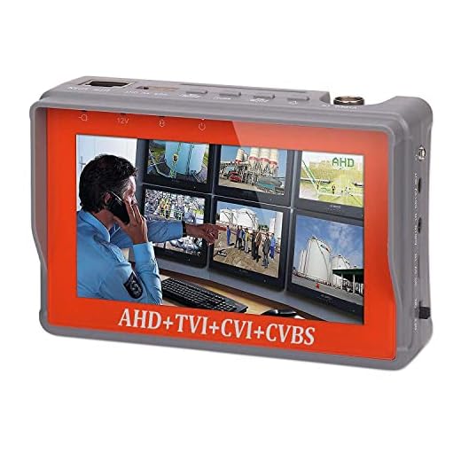 4 in 1 CCTV Tester for 1080P/3.0mp/4.0mp/5.0 Megapixel AHD, TVI, CVI, CVBS Analog Security Camera, 4.3 inch LCD Screen Video Monitor, 12V 1A DC Power Out, PTZ/UTP Cable/Audio Tester w/ 2600mAh Battery
