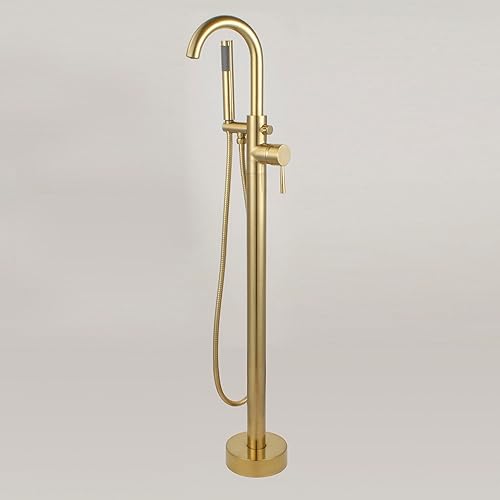 Miniatura 9 de WOODBRIDGE F0007 BG F-0007 - Grifo de baño de latón con ducha de mano, F-0007 dorado, oro cepillado