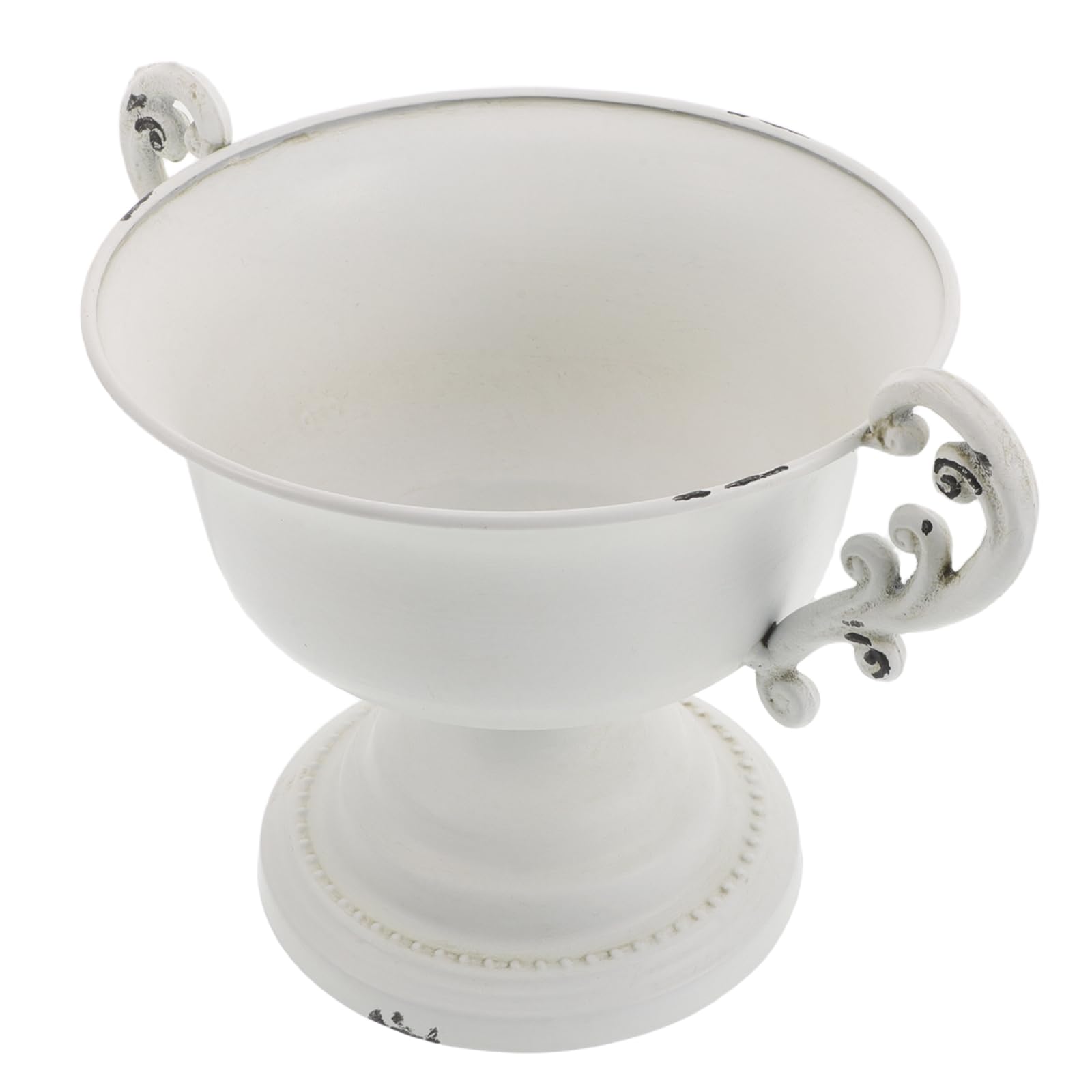 Jardinière rétro en métal vieilli 28 cm pour décoration de balcon et terrasse