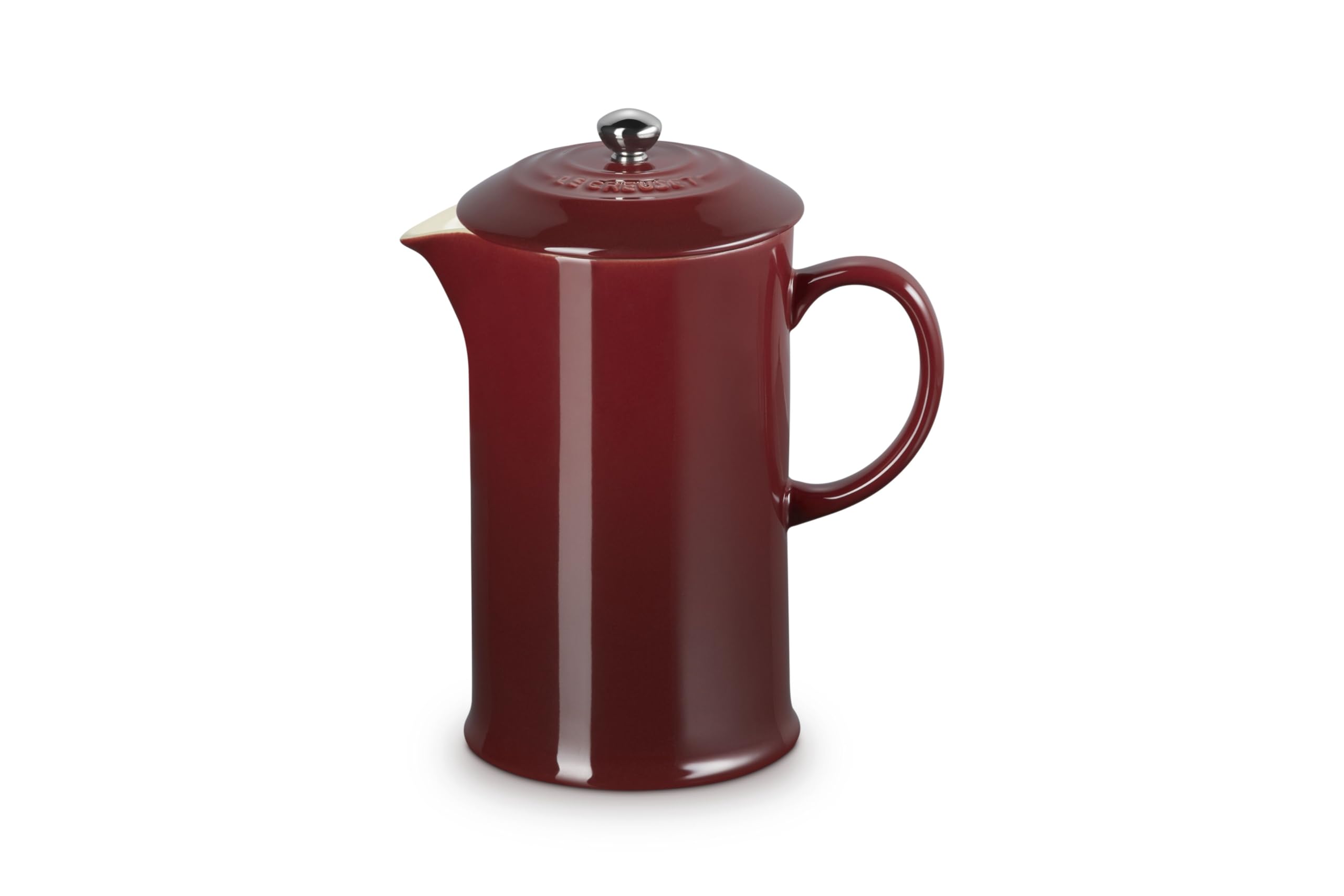 Le Creuset Kamionka Cafetière French Press z tłokiem ze stali nierdzewnej, 1 l, serwuje 3-4 kubki, granat, 60706089490003