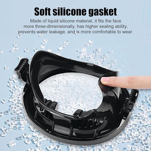 Masque de plongée panoramique et tuba avec boucle réglable transparent - 6