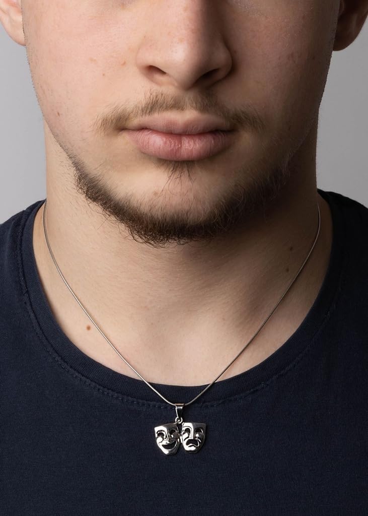SILVEGO - ZTP48678 - Colgante Unisex de Plata de Ley 925 Máscaras de Teatro