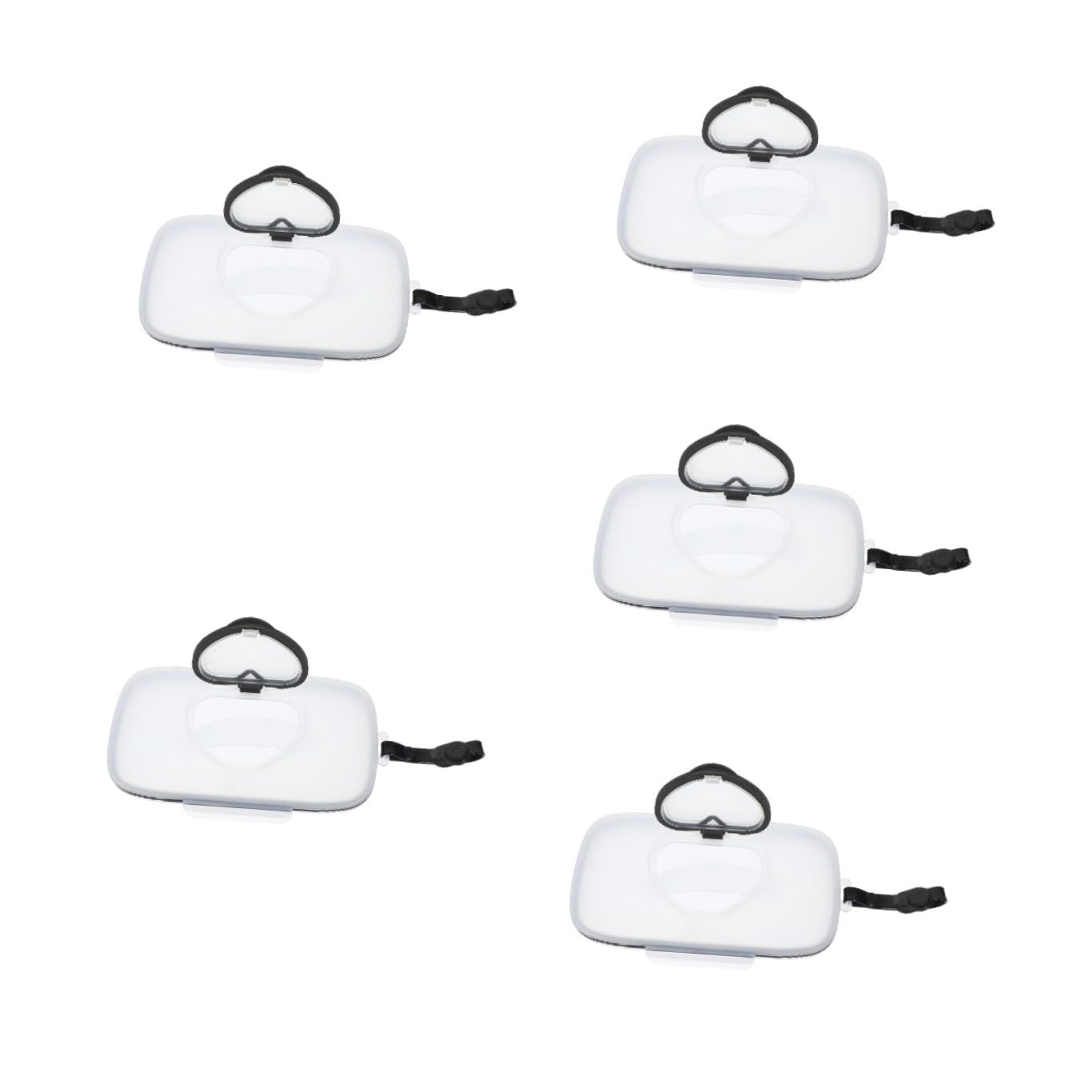 Ciieeo Lot De 5 Porte-lingettes Portables Pour Bébé Distributeur De Lingettes En Plastique De Voyage Couvercle De Boîte À Mouchoirs Utilisation Facile Dune Seule Main