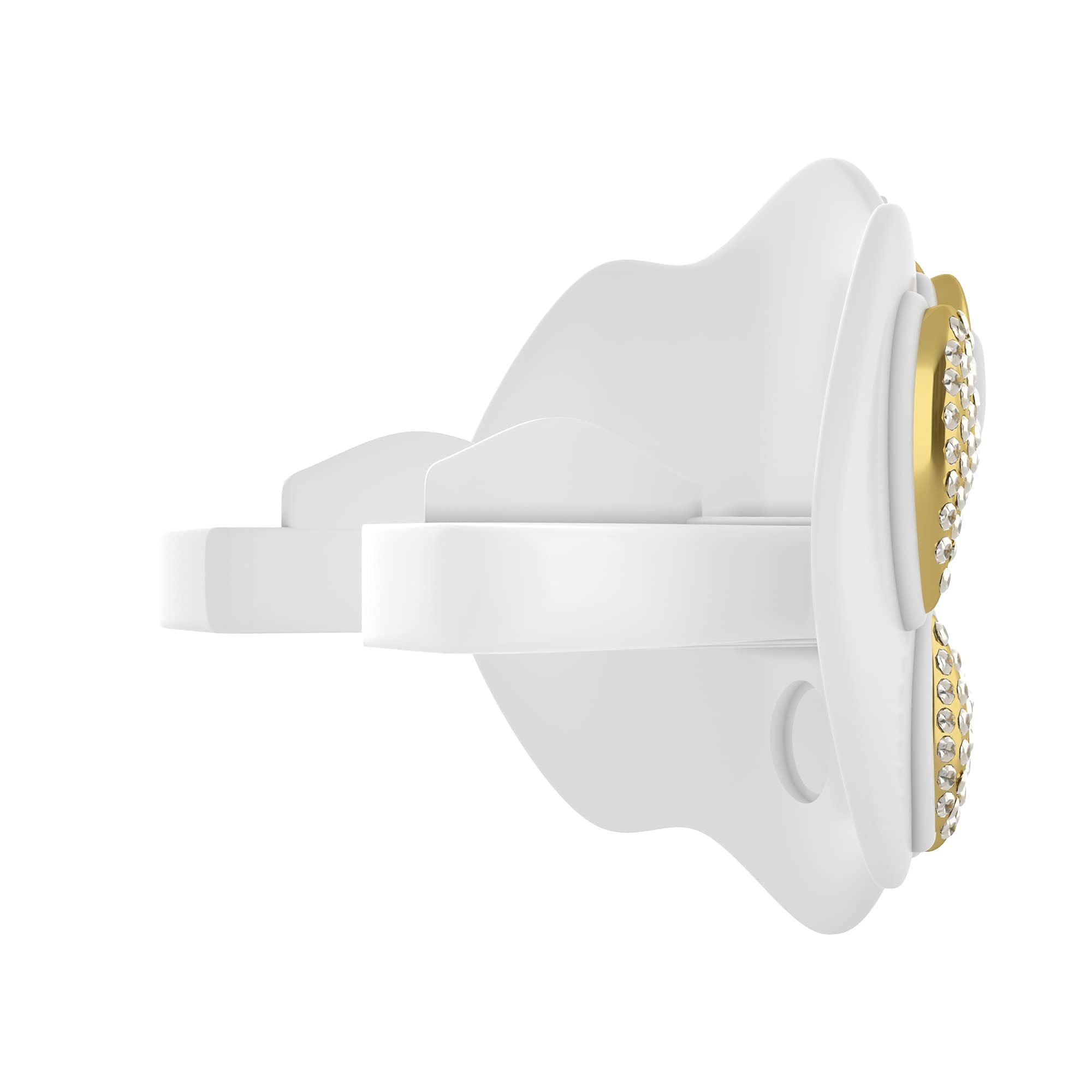 Loud Mouth Piłka nożna Ochraniacz na zęby | Ochraniacz na zęby i usta 3D Chrome Grillz dla dorosłych i młodzieży (3D Grillz Bling - biały chrom/złoty)