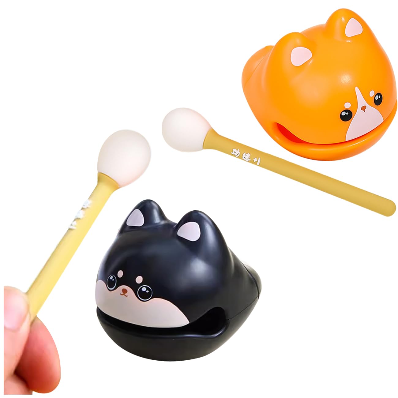 Amazon｜YUYAKESHI 木魚 ミニ 音が出る 鳴り物ギロ ストレス解消 樹脂