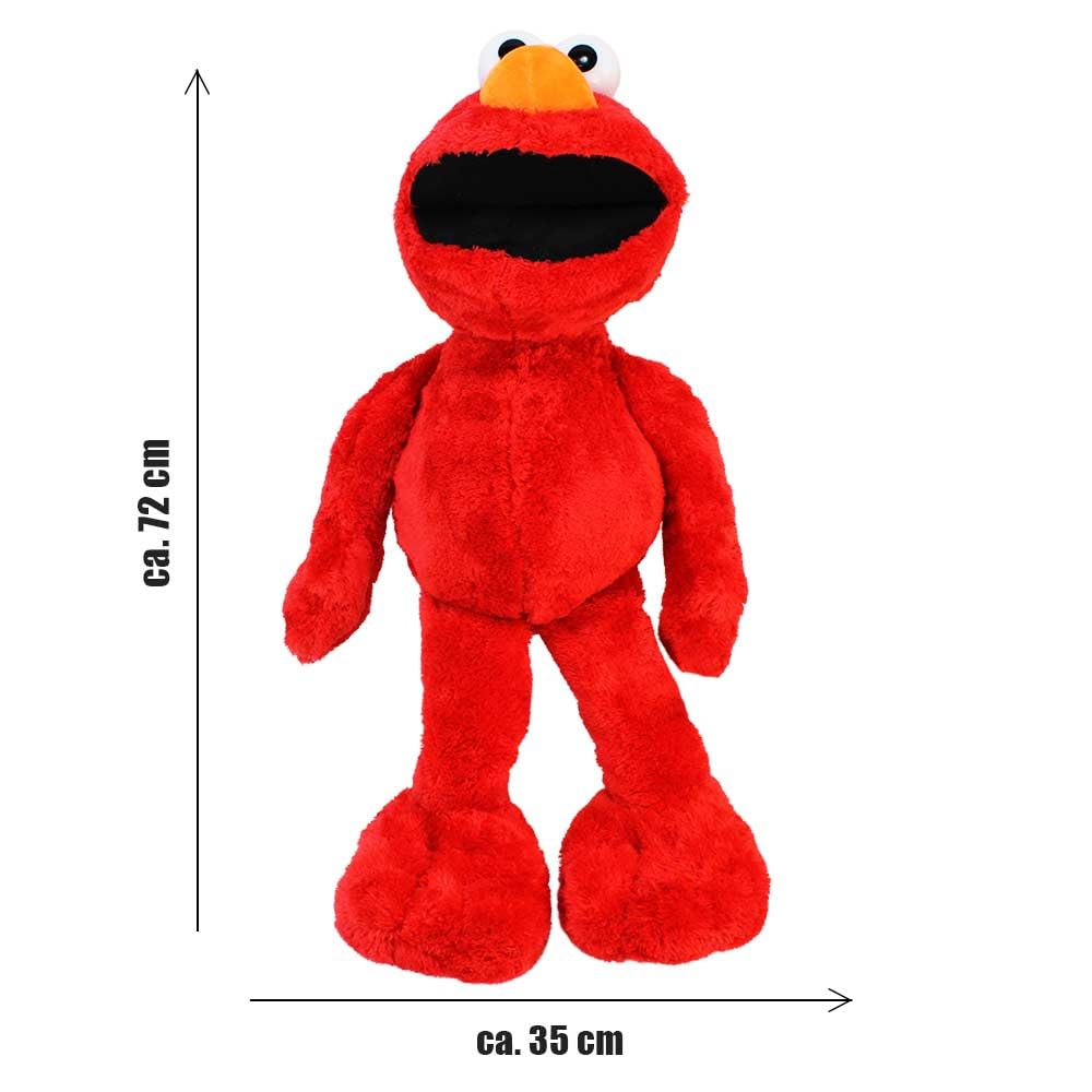 Sesamstraße Elmo Kuscheltier, Rot, ca. 72 cm stehend, Weiches Plüschmaterial, Klassische Kunststoffaugen