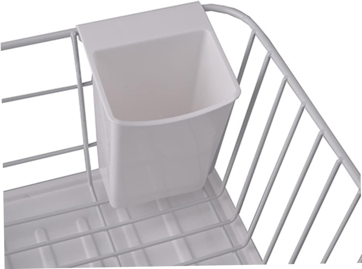 Multifunctional Kitchen Storage Rack Iron Art Drainer Rack with Utensil Holder Versatile Organizer for Home Kitchen Outdoor Events White