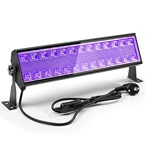 100W UV Schwarzlicht Röhre,104PCS LEDs Bar Zubehör Schwarzlichtlampe mit 1.5M Stromkabel Stecker und Schalter, Aluminium…