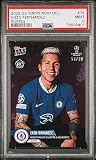 Enzo Fernandez Rookie Card TN #74 Purple #59/99, PSA 9